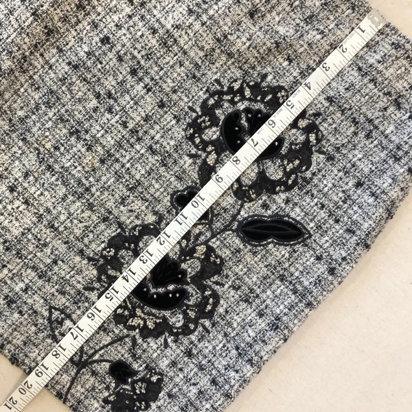 Josephine Chaus Tweed light Acadamia Black & White Plaid Skirt - Picture 8 of 8